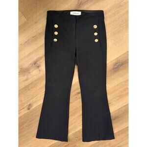 Derek Lam 10 Crosby Robertson Crop Flare Trouser Women's Black Sz 2